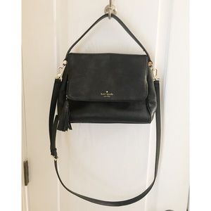 Kate Spade Black Leather Crossbody with Tassel